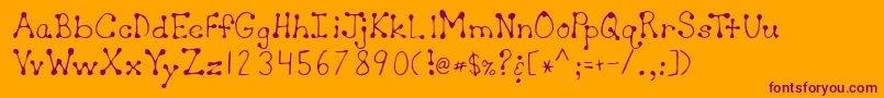 Lehn064 Font – Purple Fonts on Orange Background