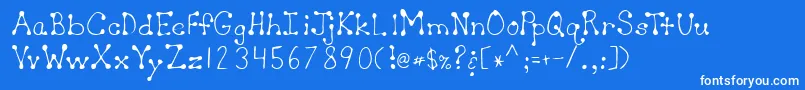 Lehn064 Font – White Fonts on Blue Background