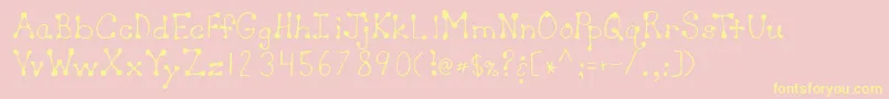 Lehn064 Font – Yellow Fonts on Pink Background