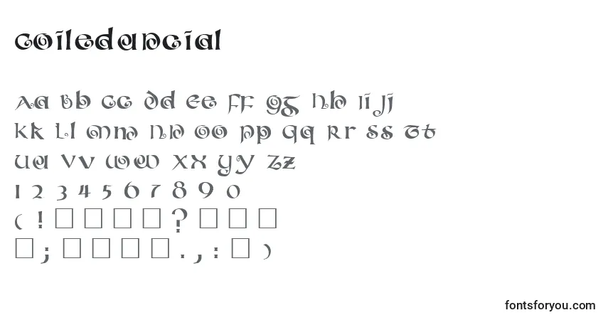 Schriftart Coileduncial – Alphabet, Zahlen, spezielle Symbole