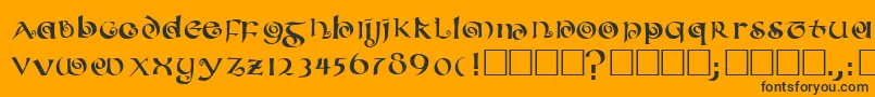 Coileduncial Font – Black Fonts on Orange Background