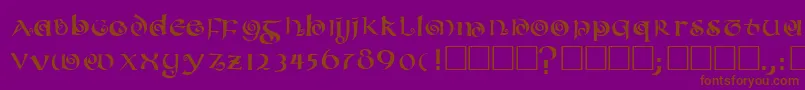 Coileduncial-Schriftart – Braune Schriften auf violettem Hintergrund