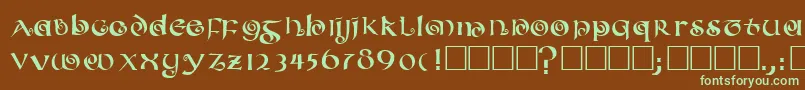 Coileduncial Font – Green Fonts on Brown Background