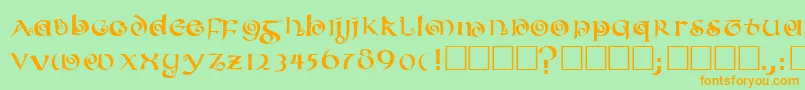 Coileduncial-Schriftart – Orangefarbene Schriften auf grünem Hintergrund