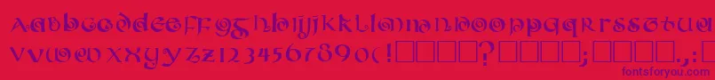 Coileduncial Font – Purple Fonts on Red Background
