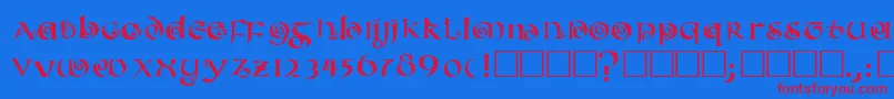 Coileduncial Font – Red Fonts on Blue Background