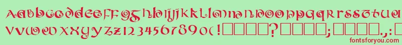 Coileduncial Font – Red Fonts on Green Background