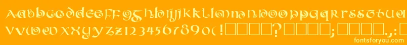 Coileduncialフォントについての詳細 フォントCoileduncial – オレンジの背景に黄色の文字