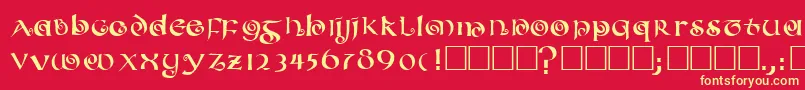 Coileduncial Font – Yellow Fonts on Red Background