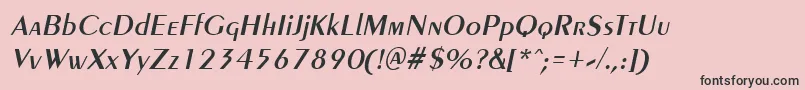 PenyaeItalic-Schriftart – Schwarze Schriften auf rosa Hintergrund