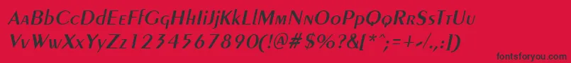 Police PenyaeItalic – polices noires sur fond rouge