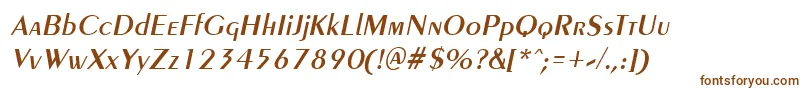 PenyaeItalic-fontti – ruskeat fontit valkoisella taustalla