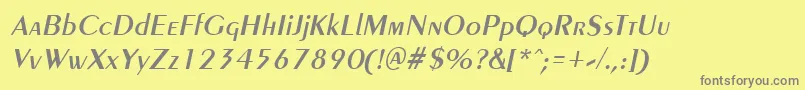 Czcionka PenyaeItalic – szare czcionki na żółtym tle
