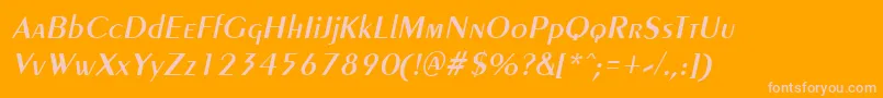 fuente PenyaeItalic – Fuentes Rosadas Sobre Fondo Naranja