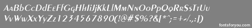 Fonte PenyaeItalic – fontes brancas em um fundo cinza