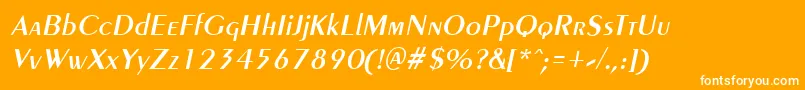 Police PenyaeItalic – polices blanches sur fond orange