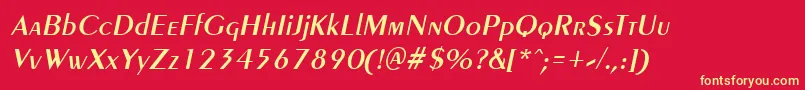 PenyaeItalic Font – Yellow Fonts on Red Background