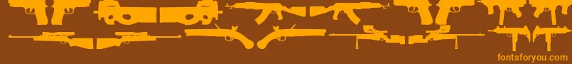 Więcej informacji o czcionce 2ndAmendment Czcionka 2ndAmendment – pomarańczowe czcionki na brązowym tle