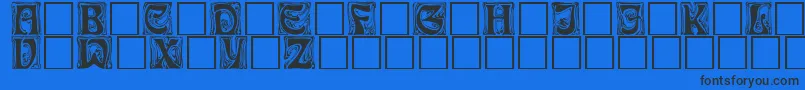 フォントImeldaRegular – 黒い文字の青い背景