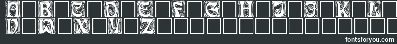 ImeldaRegular-fontti – valkoiset fontit mustalla taustalla