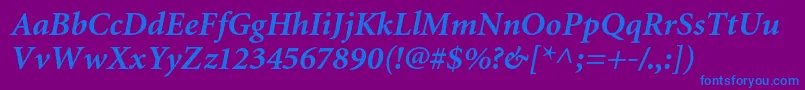 MiniatureBolditalic Font – Blue Fonts on Purple Background