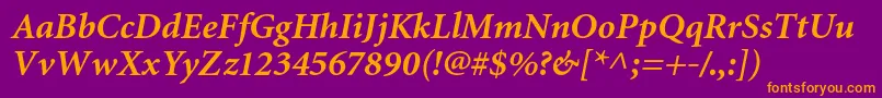 MiniatureBolditalic Font – Orange Fonts on Purple Background