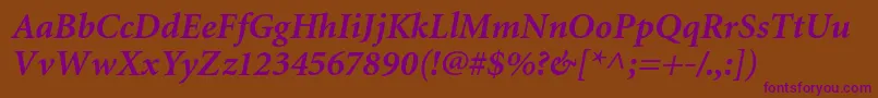 MiniatureBolditalic Font – Purple Fonts on Brown Background