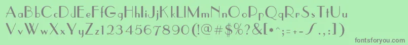 フォントParisish – 緑の背景に灰色の文字