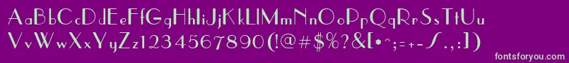 Parisish-Schriftart – Grüne Schriften auf violettem Hintergrund