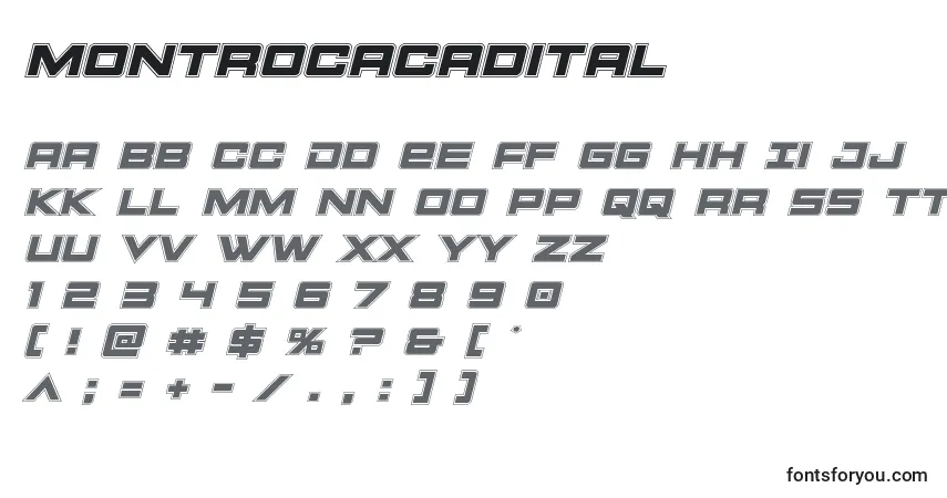 Montrocacadital Font – alphabet, numbers, special characters
