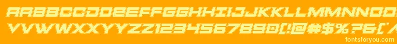 Montrocacadital Font – Yellow Fonts on Orange Background