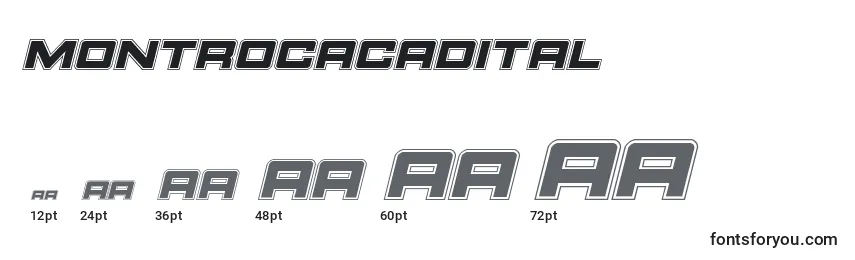 sizes of montrocacadital font, montrocacadital sizes