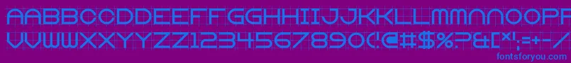 Gridget Font – Blue Fonts on Purple Background