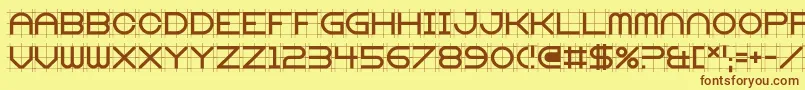 Gridget Font – Brown Fonts on Yellow Background