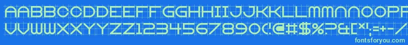 Gridget Font – Green Fonts on Blue Background