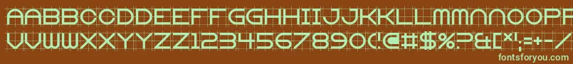 Gridget Font – Green Fonts on Brown Background