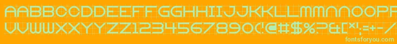 Gridget Font – Green Fonts on Orange Background