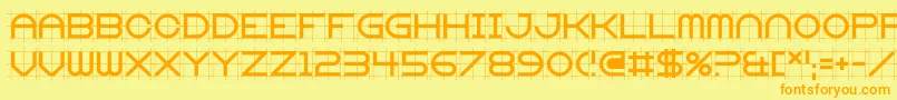 Gridget Font – Orange Fonts on Yellow Background