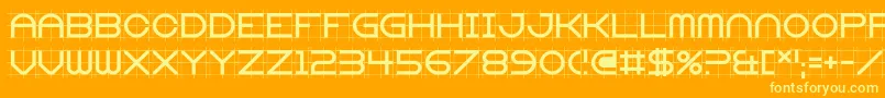 Gridget-Schriftart – Gelbe Schriften auf orangefarbenem Hintergrund