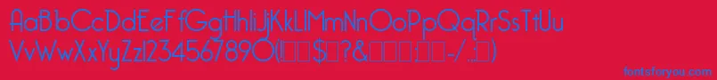 Czcionka Bellerose – niebieskie czcionki na czerwonym tle
