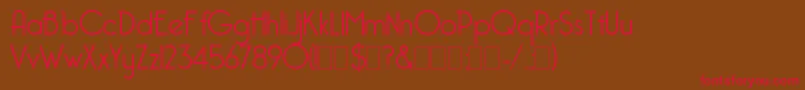 Bellerose-Schriftart – Rote Schriften auf braunem Hintergrund