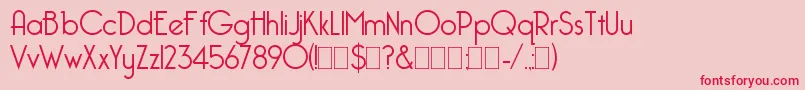 Bellerose-Schriftart – Rote Schriften auf rosa Hintergrund
