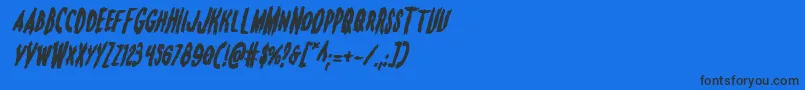 Monsteramaboldital Font – Black Fonts on Blue Background