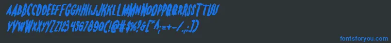 Monsteramaboldital Font – Blue Fonts on Black Background