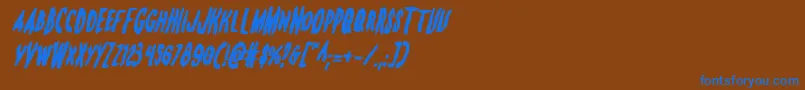 Monsteramaboldital Font – Blue Fonts on Brown Background