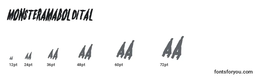 Monsteramaboldital Font Sizes