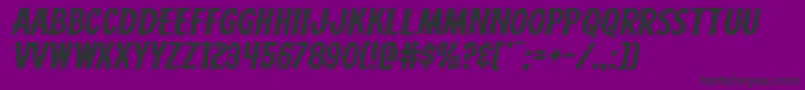 フォントCarnivalcorpsextraexpandital – 紫の背景に黒い文字