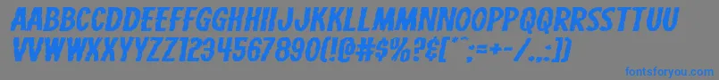 Carnivalcorpsextraexpandital Font – Blue Fonts on Gray Background