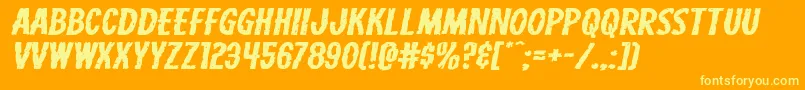 Carnivalcorpsextraexpandital Font – Yellow Fonts on Orange Background