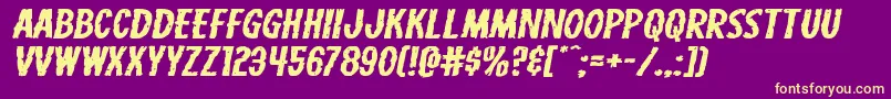 Шрифт Carnivalcorpsextraexpandital – жёлтые шрифты на фиолетовом фоне